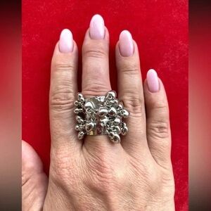Anthropologie Silver Fringe Ring